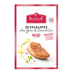 Foie gras de canard cru évéiné FGF s/v (500g x4) - ROUGIÉ - Surgelé