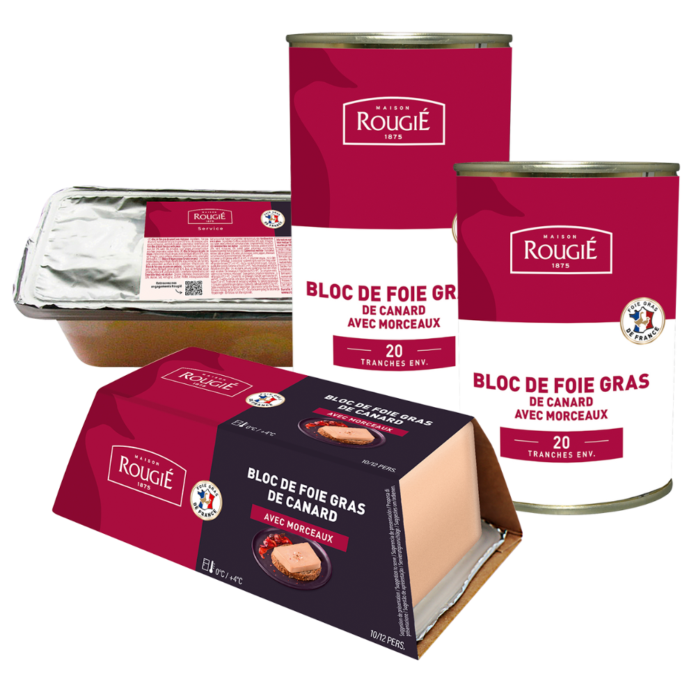 Bloc de foie gras de canard avec morceaux - Rougié